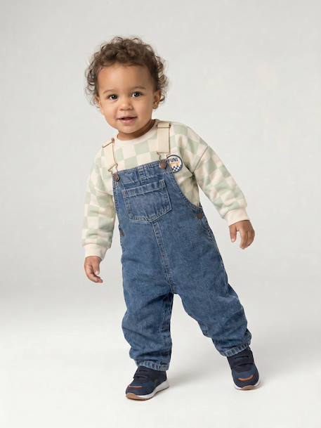 Denim dungarees for baby stone - vertbaudet enfant 