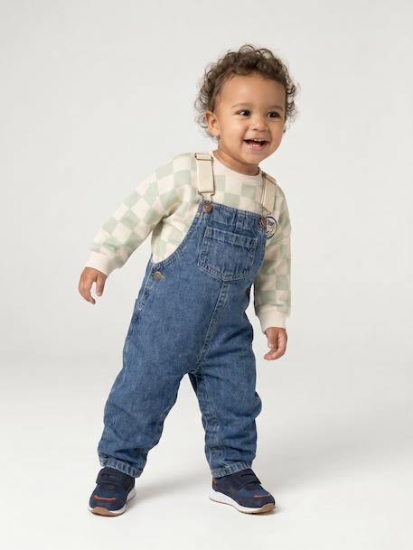 Denim dungarees for baby stone - vertbaudet enfant 