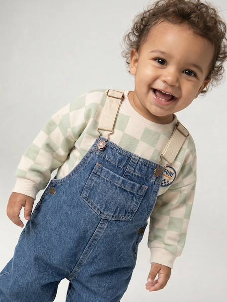 Denim dungarees for baby stone - vertbaudet enfant 