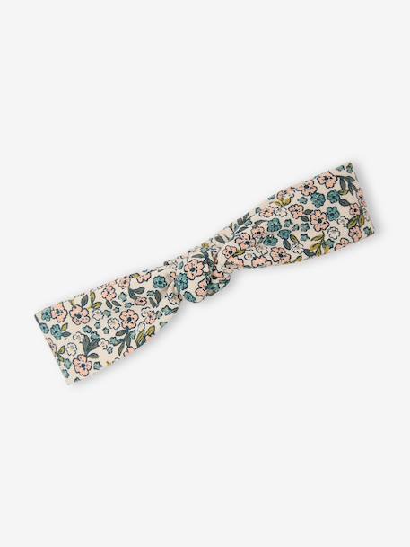 Ensemble bébé fille 3 pièces robe cardigan bandeau bleu grisé+corail+vert+vieux rose - vertbaudet enfant 