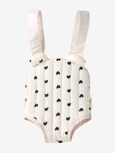 Baby Carrier For Dolls, in Cotton Gauze black+printed pink+rose+yellow - vertbaudet enfant 