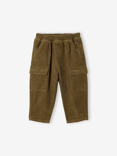 Corduroy trousers for baby boys khaki - vertbaudet enfant 