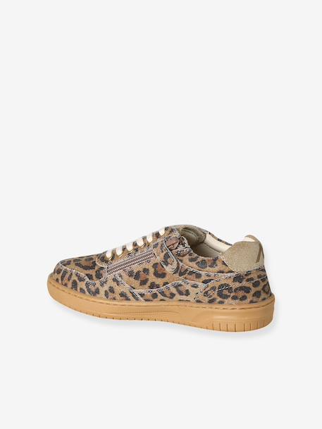 Baskets fille cuir à lacets beige - vertbaudet enfant 