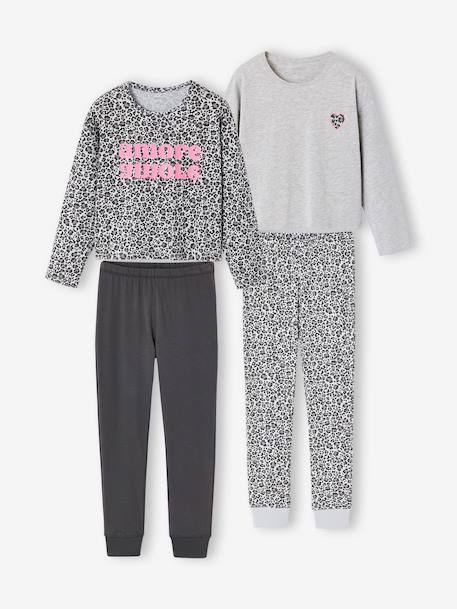 Pack of 2 pyjamas for girls marl grey - vertbaudet enfant 