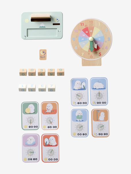 FSC 100% wooden learning clock wood - vertbaudet enfant 