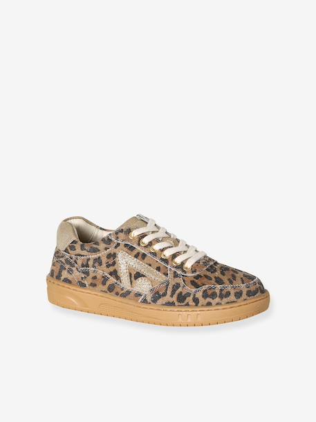 Baskets fille cuir à lacets beige - vertbaudet enfant 