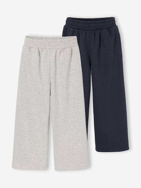 Pack of 2 wide-leg trousers for boys grey - vertbaudet enfant 
