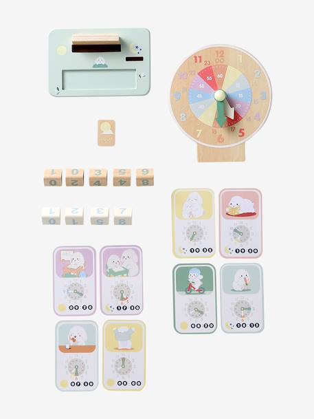 FSC 100% wooden learning clock wood - vertbaudet enfant 