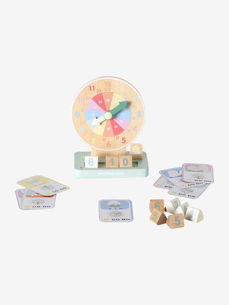 FSC 100% wooden learning clock wood - vertbaudet enfant 