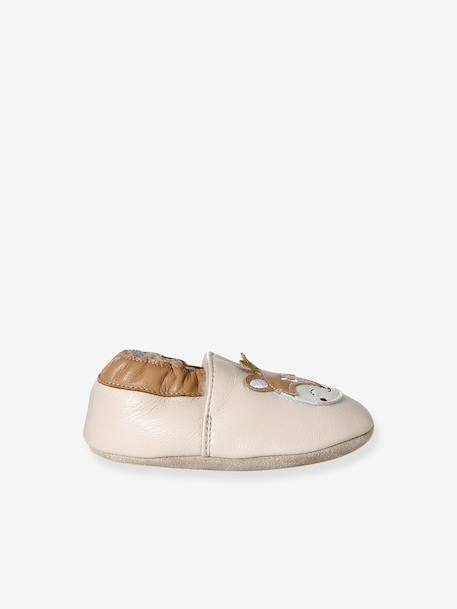 Chaussons bébé cuir souple beige - vertbaudet enfant 