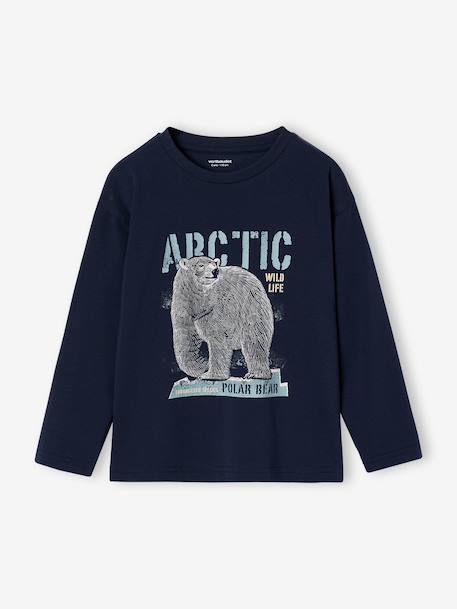 T-shirt manches longues garçon marine+vert - vertbaudet enfant 