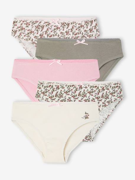 Pack of 5 briefs for girls beige - vertbaudet enfant 
