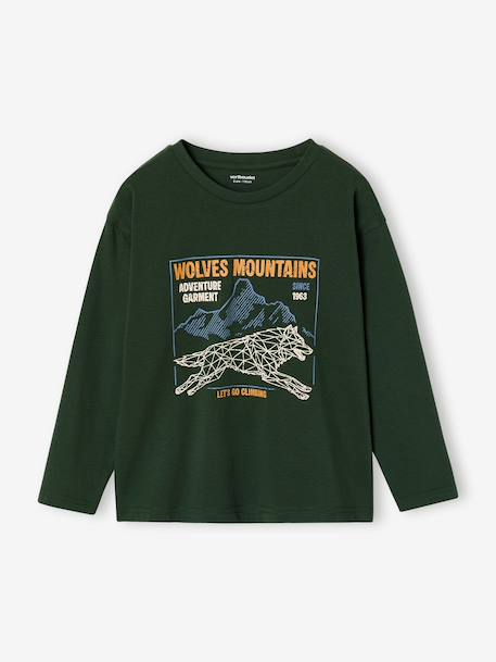 Long-sleeved T-shirt for boys green+navy blue - vertbaudet enfant 
