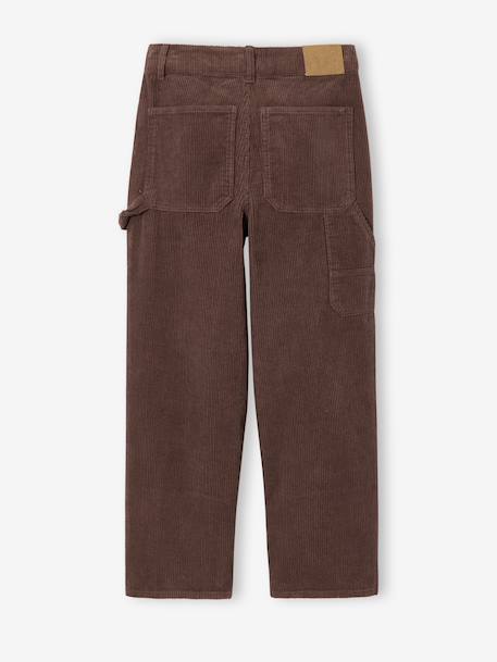 Pantalon battle garçon en velours anthracite+noisette - vertbaudet enfant 