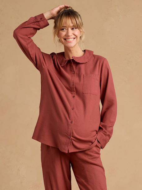 2-piece maternity pyjamas terracotta - vertbaudet enfant 