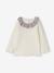 Long-sleeved T-shirt with frilled collar for baby girls ecru - vertbaudet enfant 