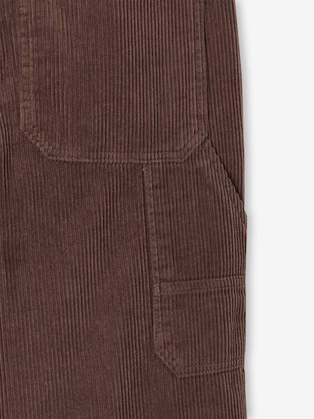 Pantalon battle garçon en velours anthracite+noisette - vertbaudet enfant 