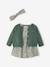 Ensemble bébé fille 3 pièces robe cardigan bandeau bleu grisé+vert+vieux rose - vertbaudet enfant 