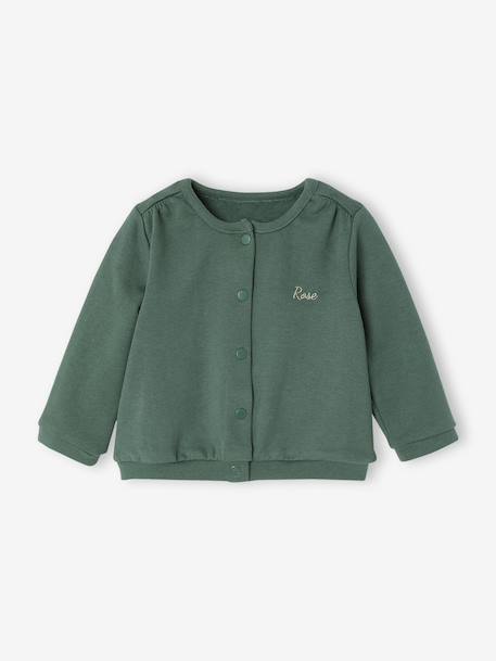 Ensemble bébé fille 3 pièces robe cardigan bandeau bleu grisé+vert+vieux rose - vertbaudet enfant 