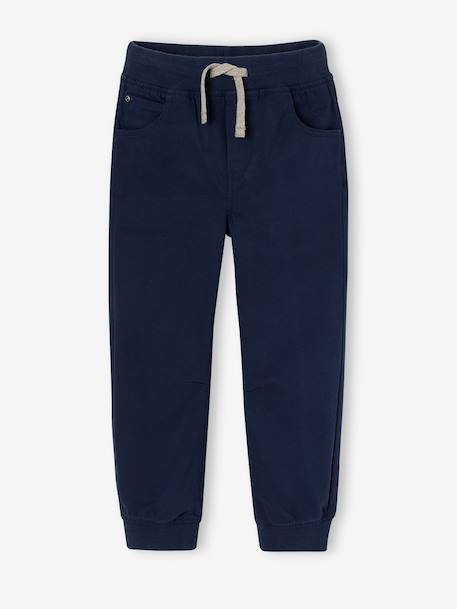 Pantalon garçon jogger facile à enfiler bleu grisé+caramel+kaki+marine - vertbaudet enfant 