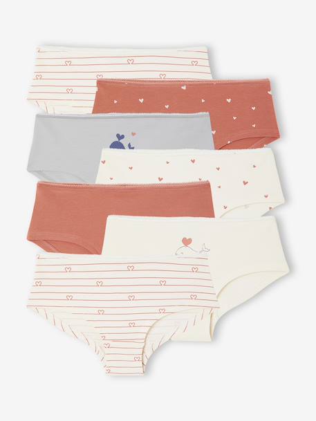 Lot de 7 shorties fille beige - vertbaudet enfant 