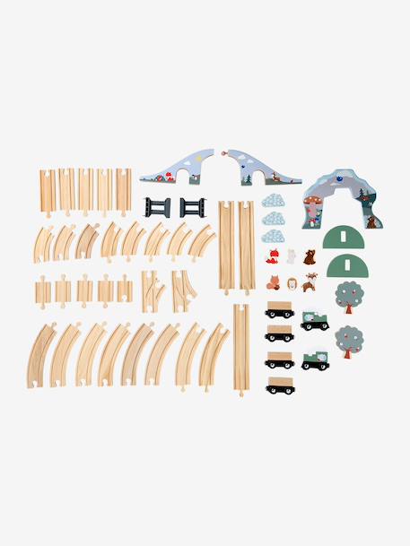 FSC 100% 55-piece wooden train set wood - vertbaudet enfant 