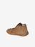 Soft leather baby slippers with zip brown+sage green - vertbaudet enfant 