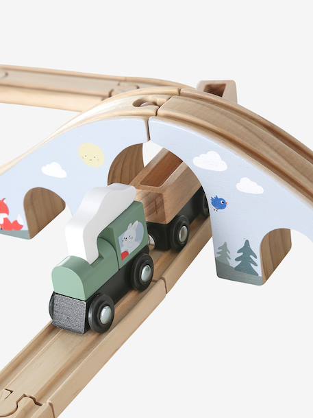 FSC 100% 55-piece wooden train set wood - vertbaudet enfant 