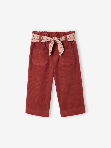Wide-leg trousers for baby girls brown - vertbaudet enfant 