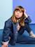 Denim jacket with corduroy collar for girls medium blue - vertbaudet enfant 
