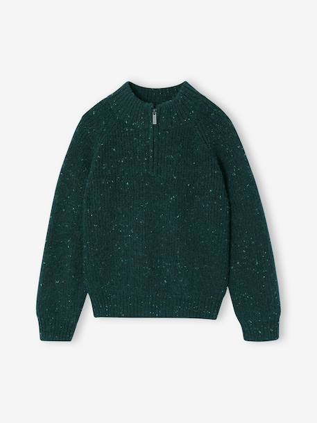 High neck jumper for boys marl blue - vertbaudet enfant 
