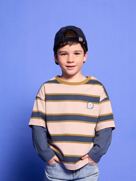 T-shirt manches longues garçon bleu moyen - vertbaudet enfant 