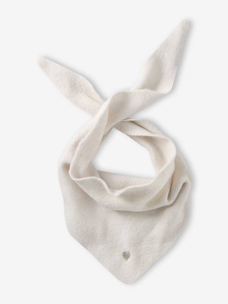 Triangle knit scarf for girls ecru - vertbaudet enfant 