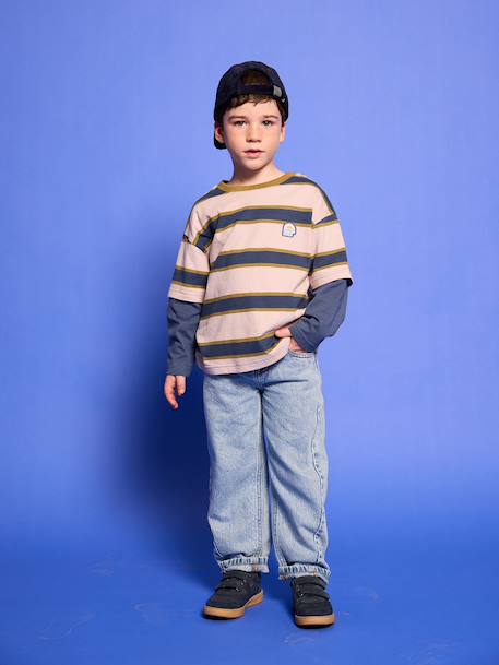 Straight-leg jeans for boys double stone - vertbaudet enfant 
