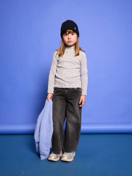 Wide-Leg MorphologiK Jeans for Girls, Medium Hip deep blue+denim grey+light blue+medium blue - vertbaudet enfant 