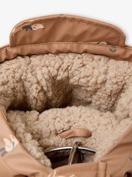 Ciré bébé à capuche doublé en sherpa noisette+olive - vertbaudet enfant 
