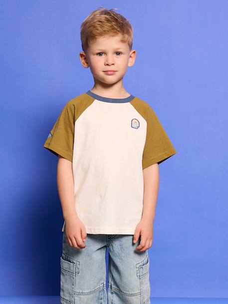 Short-sleeved T-shirt for boys khaki - vertbaudet enfant 