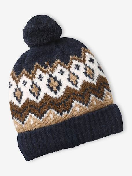 Hat, snood and gloves set for boys mocha - vertbaudet enfant 