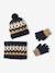 Hat, snood and gloves set for boys mocha - vertbaudet enfant 