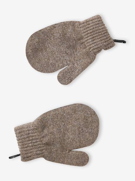 Hat, snood and gloves set for boys taupe - vertbaudet enfant 