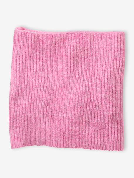 Knitted hat and snood set for girls fuchsia - vertbaudet enfant 