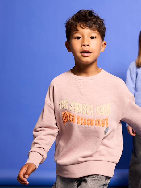 Crewneck sweatshirt for boys pale pink - vertbaudet enfant 