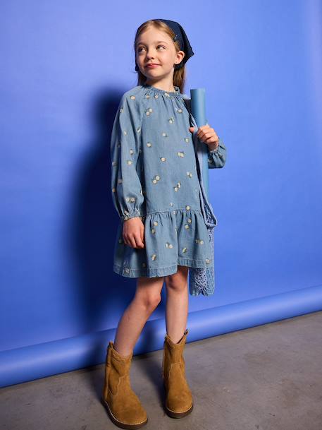 Robe denim fille bleu jean - vertbaudet enfant 