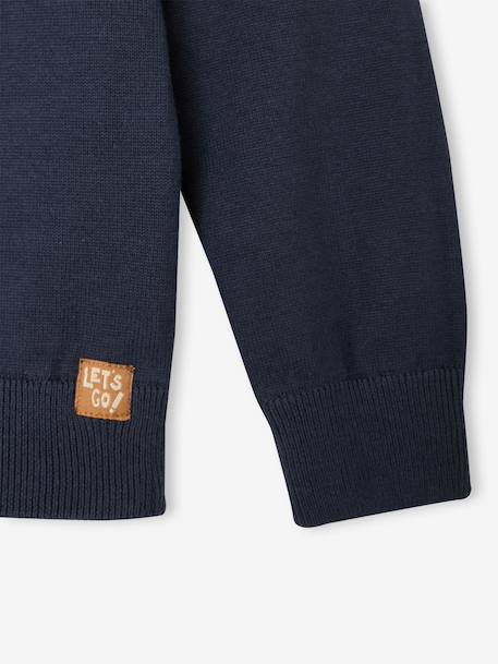 Pull col rond garçon personnalisable marine - vertbaudet enfant 