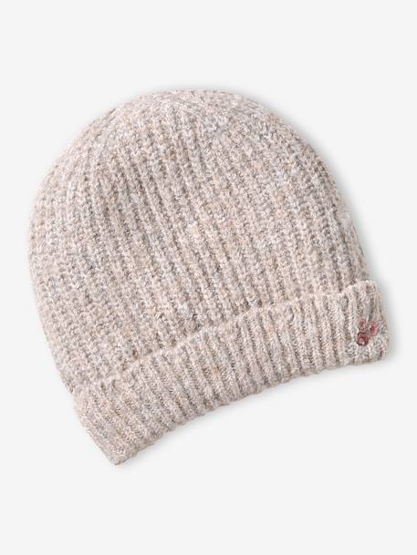 Girls' knit hat, snood and gloves set beige - vertbaudet enfant 