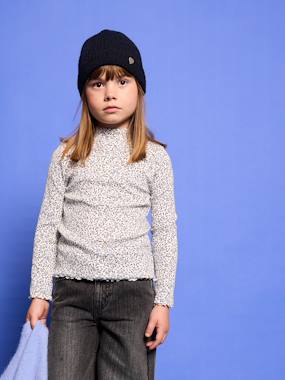 Girls-Long-sleeved roll-neck top for girls