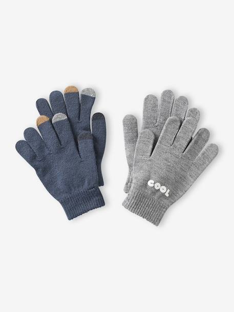 Pack of 2 pairs of magic gloves for boys navy blue - vertbaudet enfant 