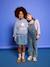 Crewneck sweatshirt with long sleeves for girls chambray blue+marl grey - vertbaudet enfant 