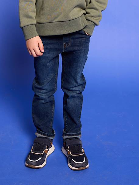 Pack of 2 Slim Leg Jeans with Elasticated, Adjustable Waist denim grey+double stone+stone - vertbaudet enfant 