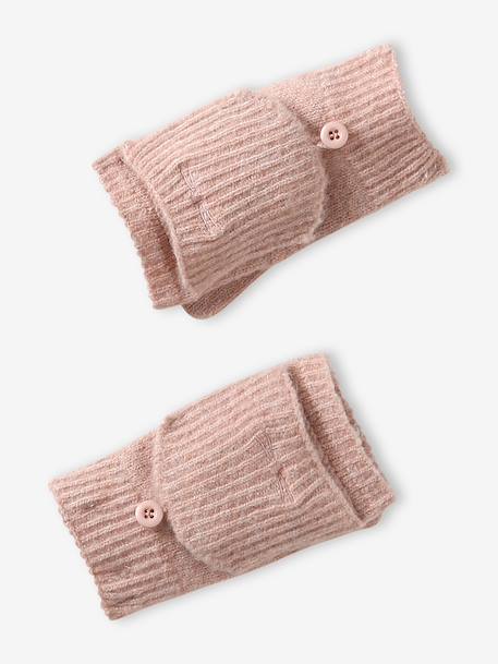 Hat, snood and mitten set for girls sand beige - vertbaudet enfant 